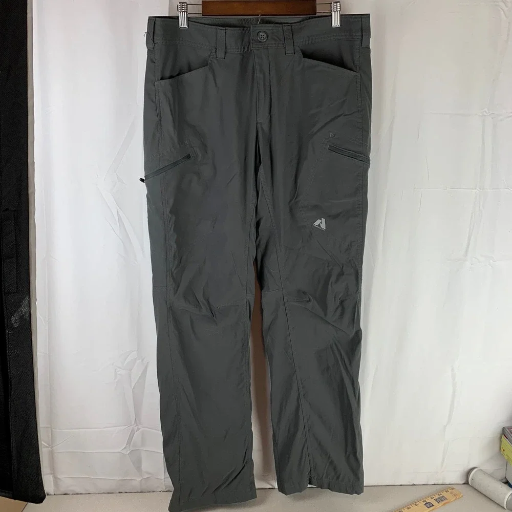 Eddie Bauer First Ascent Guide Pants Men 36x34 Gray Fleece Lined Hiking Trekking